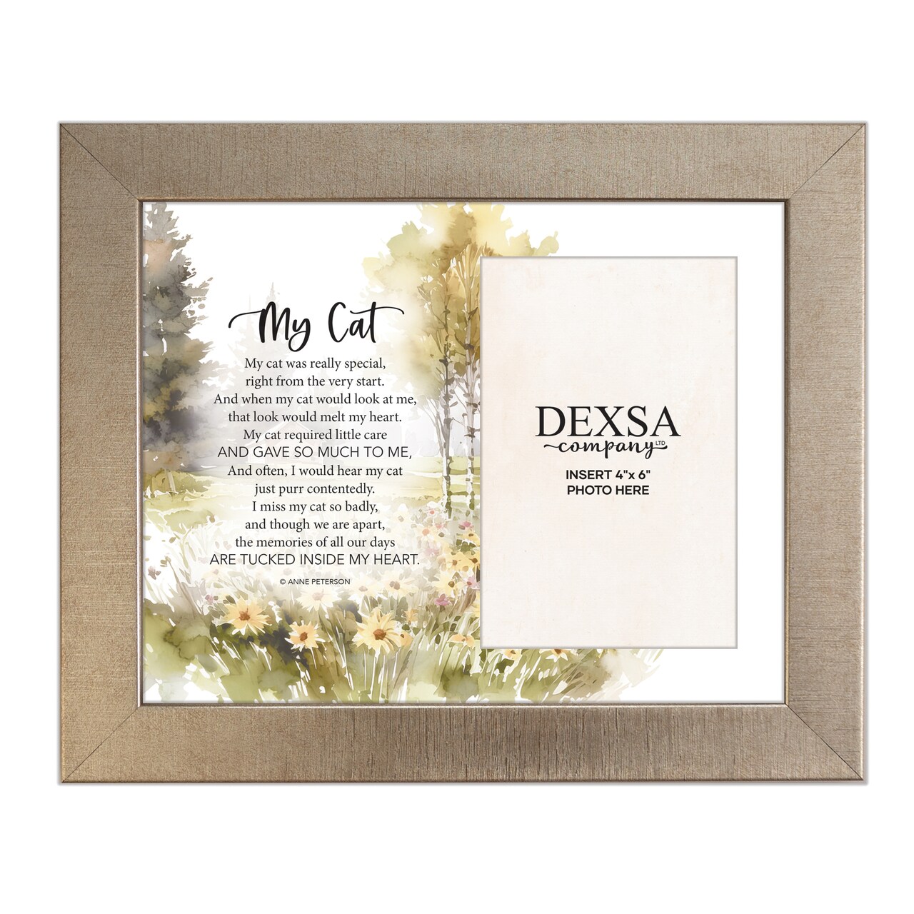 My Cat Bereavement Photo Frame Wood Plaque with Easel and Hook Wall Tabletop Art - 10 inches x 12 inches - Hold 4x6 Photo